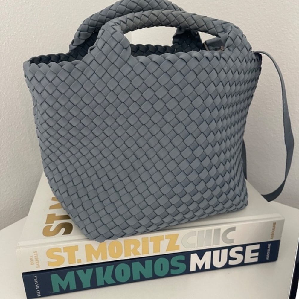 Naghedi St Barths Small Woven Tote with Matching Pouch in Nova